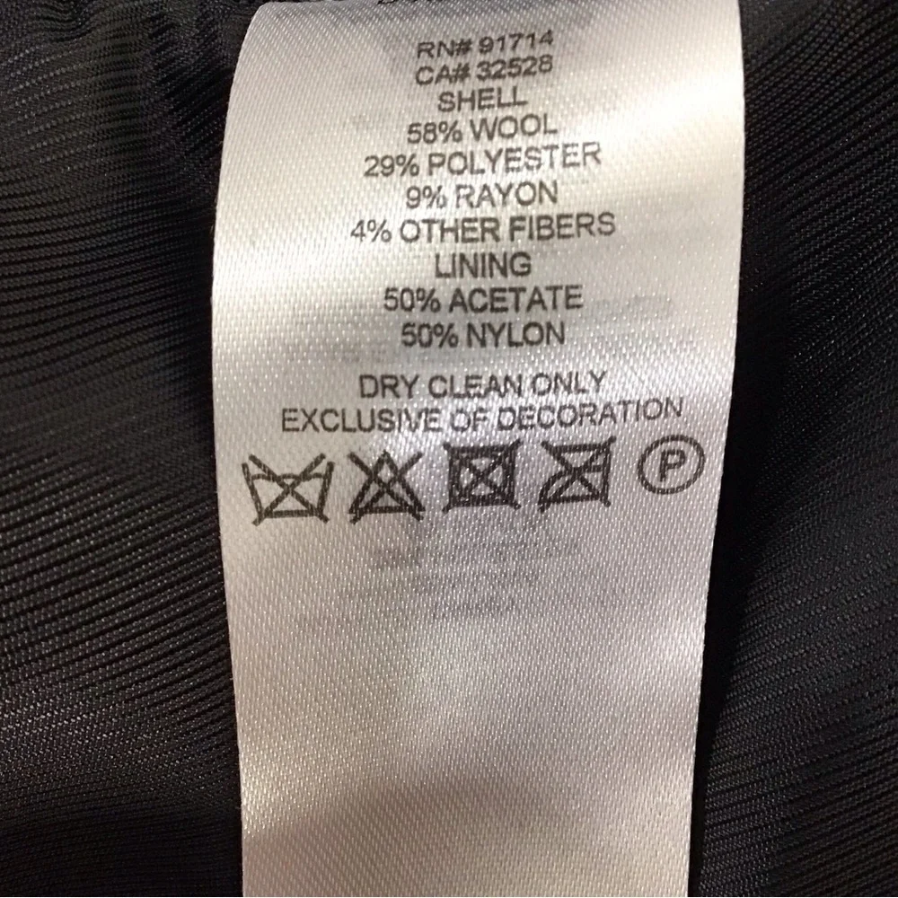 Armani Exchange Black Wool Blend Coat NEW